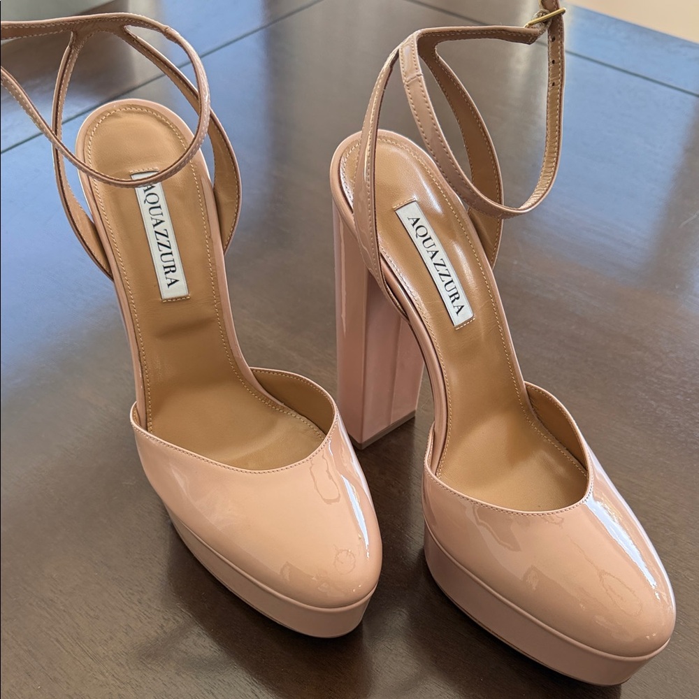 Aquazzura Nude Pink Platform Heels